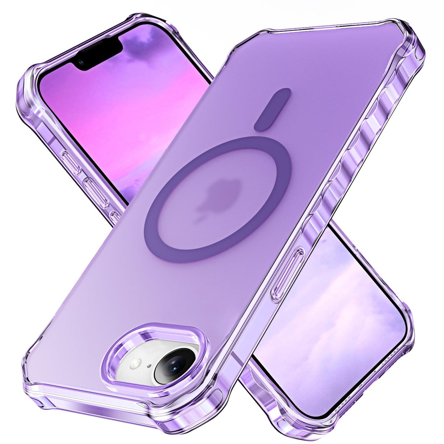 Colorful Matte Clear Strong Magnetic Four Corner Slim PC Phone Case For iPhone 16ProMax 16 15 14 13 12 Transparent Skin Feel Bumper Shockproof Hard Full Cover