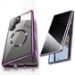Privacy Tempered Glass Front Acrylic Magnetic Ring Black Cover Double Sided Magnetic Phone Case for Samsung S25Ultra S25 S24 S23 S22 S21 Metal Frame Anti-peep Full Case with Len Protection