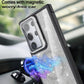 For Samsung S25Ultra S25 S24 S23 S21FE S20FE Strong Magnetic Phone Case, Glass Camera Kickstand Protection, Glitter Clear Acrylic Four Corner Shockproof Bumper Hand Feel Hard Full Cover