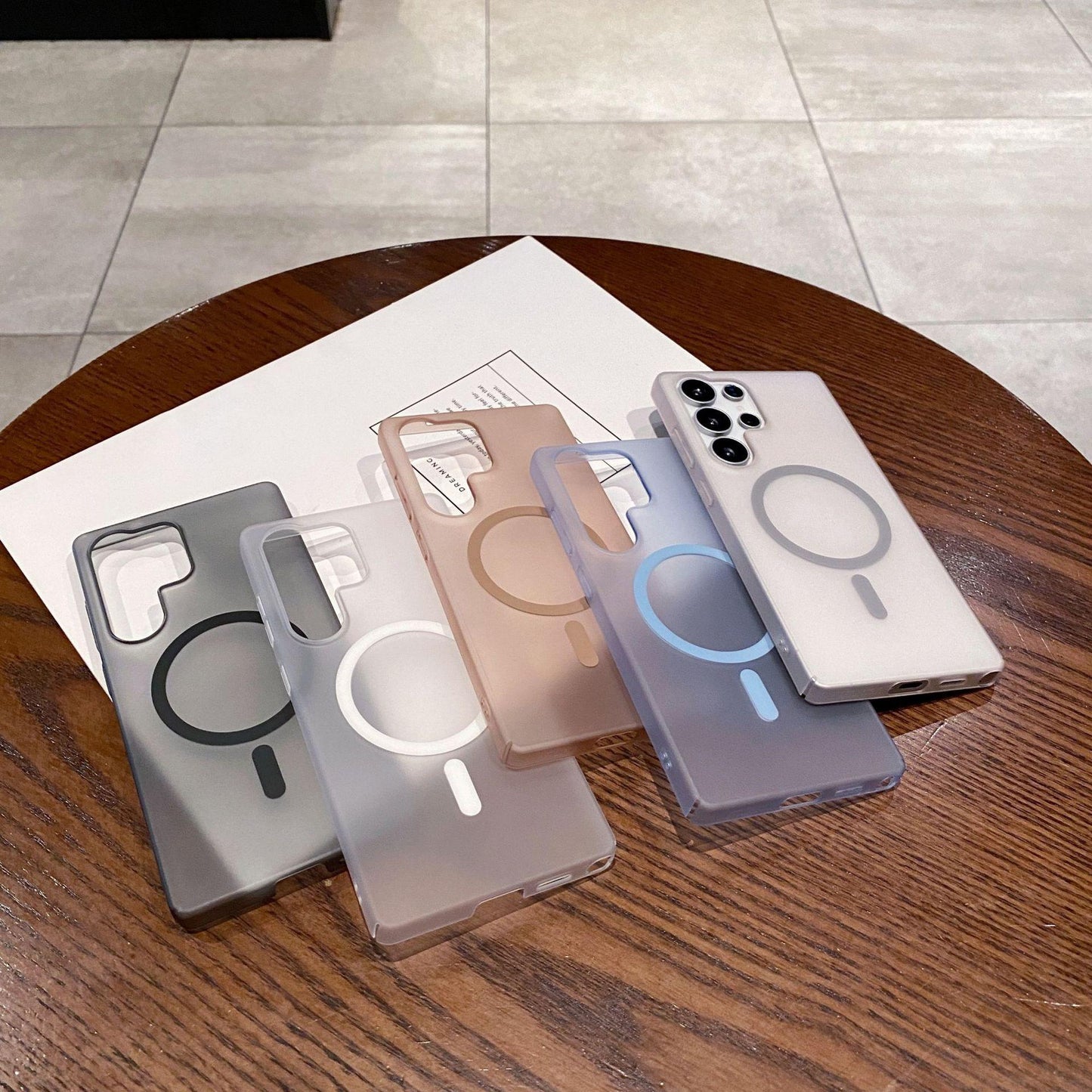Matte PC Ultra Thin Transparent Magnetic Frozen Fog Phone Case For Samsung A14 A15 A16 A25 A26 A35 A36 A55 A56 A05 A05S A06 Not Yellowing Clear Hard Full Cover