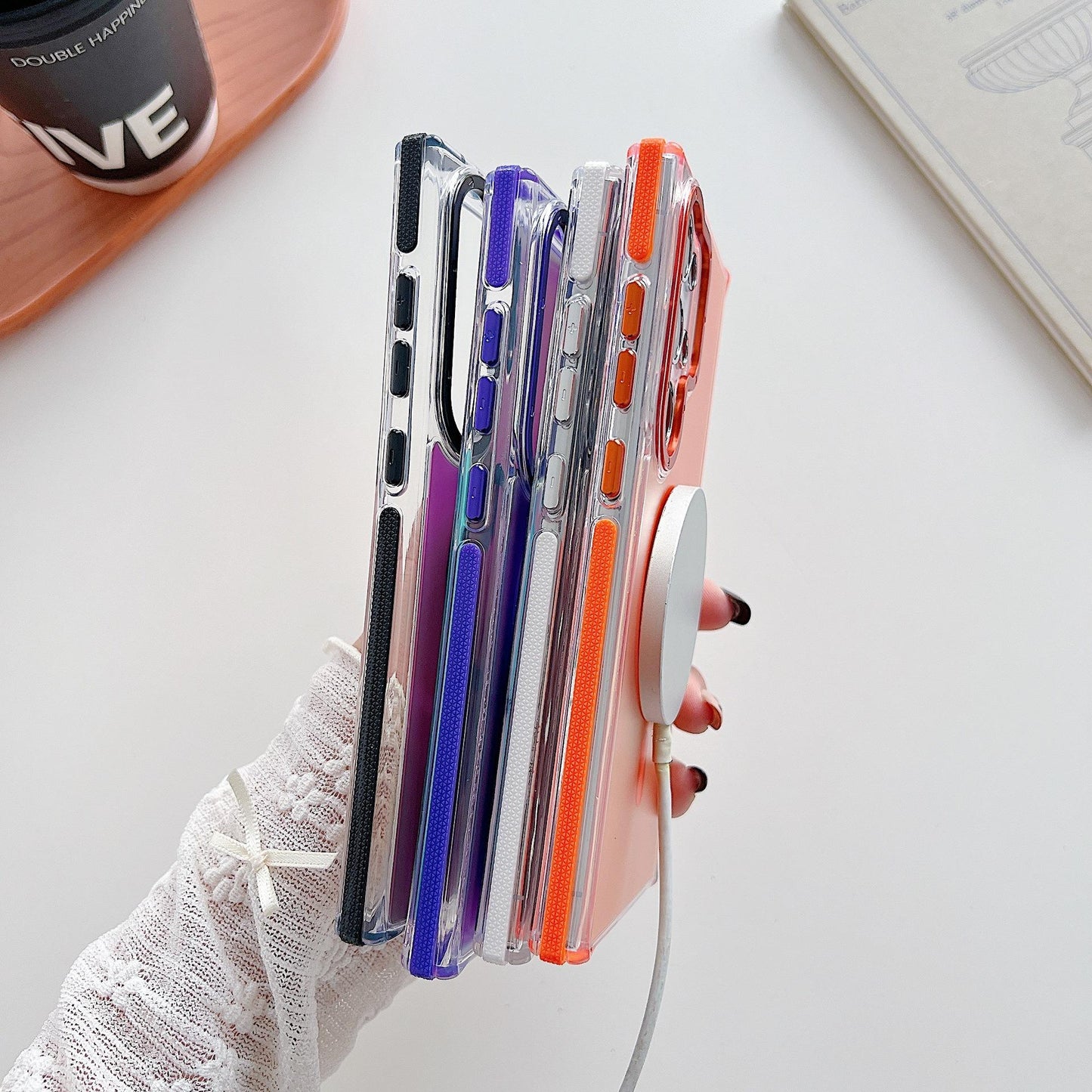 Laser Gradient Chameleon Strong Magnetic Wireless Charging Phone Case For Samsung S25Ultra S25 S24 S23 S22 A06 A15 A16 A25 A35 A36 A53 A54 A55 Metal Frame Acrylic Shockproof Hard Cover