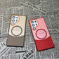 Matte Clear Fission Magnetic Two-tone Slim PC Phone Case For Samsung S25Ultra S25 S24 S23 S22 Transparent Skin Feel Bumper Shockproof Hard Full Cover