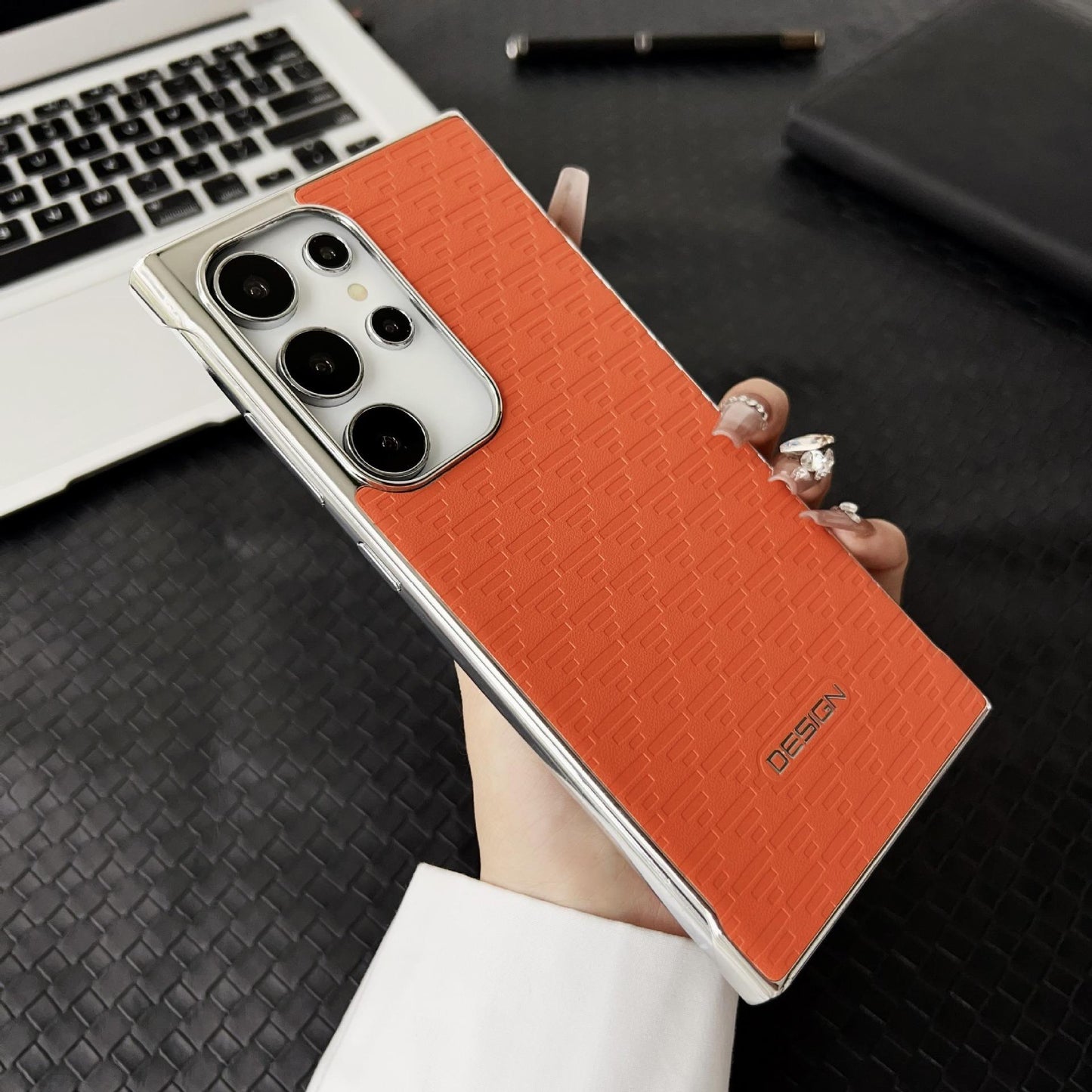 For Samsung S25Ultra S25+ S25 S24Ultra S24+ S24 Phone Case, Premium Printing Matte Plating Cooling PC Frameless Leather Ultra Slim, Camera Protection Cover Hard Cover