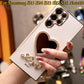 Love Heart Mirror Plating Phone Case For Samsung S25 S24 S23 S22 S21 Note20