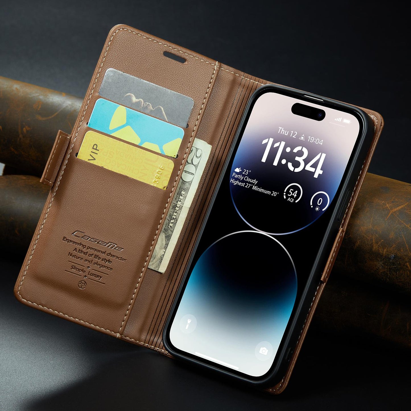 For iPhone 16 15 14 13 12 11 XR XSMax X/XS Phone Case With Card Bag, Wallet Case For Women Men With RFID Blocking, Durable Faux Leather Kickstand Magnetic Clasp Shockproof Phone Case