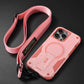 Anti-Dust Anti-Fall Heavy Duty Protection Shockproof Magnetic Phone Case Kickstand With Long Wristband for iPhone 16ProMax 16 15 14 13 12 11 Lanyard Bumper Matte Hard Cover