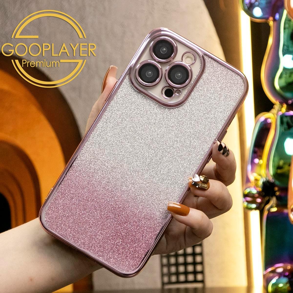 For iPhone 16 15 14 13 Pro Max Phone Case, Clear Gradient Glitter TPU Luxury Plating Slim Soft Full Cover