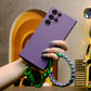 Liquid Silicone Matte Shockproof Phone Case With Adjustable Woven Strap For Samsung A73 A72 A55 A54 A53 A52 A35 A34 A33 A25 A24 A23 A15 A14 A13 Camera Protect Soft Cover
